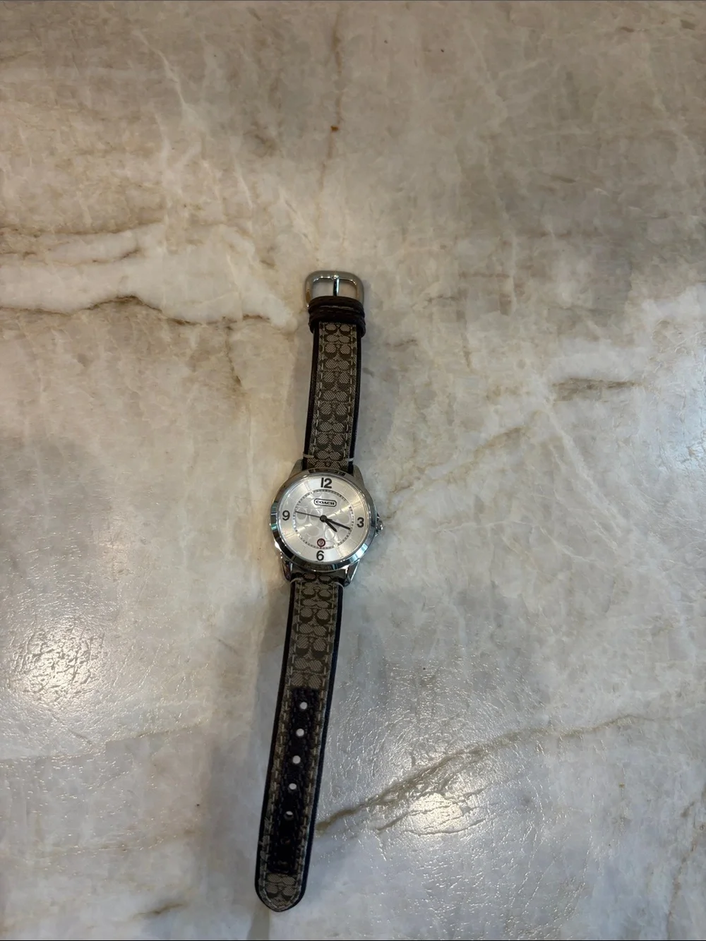 Coach Women’s Brown Signature Canvas Strap Watch